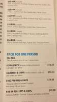Rok Salt Fish and Chippery menu