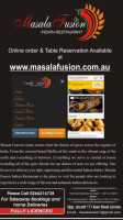 Masala Fusion Indian Lismore menu