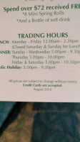 Spring Garden Restaurant menu