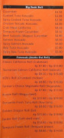 Ken's Sushi Bar Dining menu