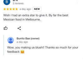 Burrito Bae menu