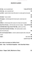 Deloraine menu