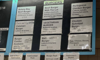 Botany Bay Seafood menu
