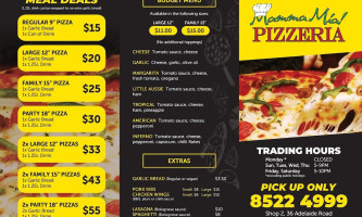 Mamma Mia Pizzeria menu
