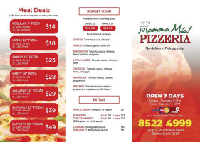 Mamma Mia Pizzeria menu