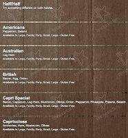 Pizza Capri menu