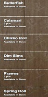 Pizza Capri menu