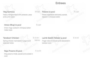 The Cheer Factory menu