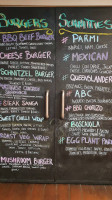 Macquarie Arms menu