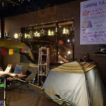 Camping Date Chicken Pizza outside