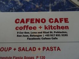 Cafeno menu