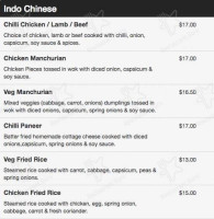 Chand Indian Rothesay Bay menu