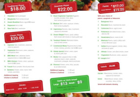 Quinny's Pizza & Pasta menu
