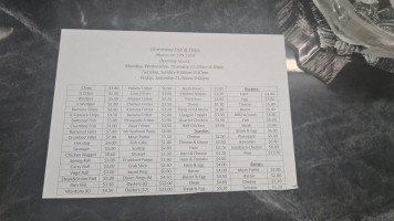 Centreway Takeaways menu