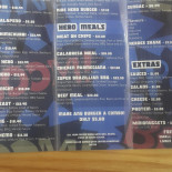 Heroes Burgers menu