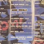 Heroes Burgers menu