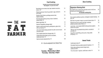 The Fat Farmer menu
