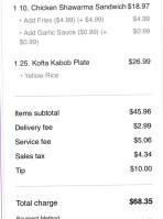 Wally's Falafel And Hummus menu