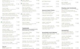 Azure Beach Club menu