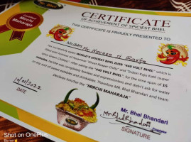 Mr. Bhel Bhandari Namkeen And Chaat menu