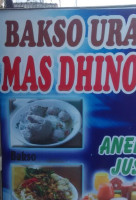 Bakso Urat Mas Dhinok menu