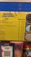 Martabak Sinar Bangka menu