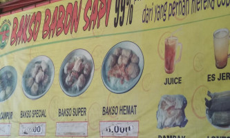 Bakso Babon Sapi menu