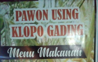 Pawon Osing Klopo Gading menu