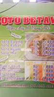 Soto Betawi Bang Ja'i menu