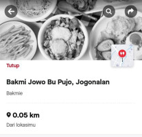 Warung Bakmi Mbah Pujo Pandan Lapangan menu