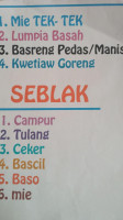 Seblak Paratag menu