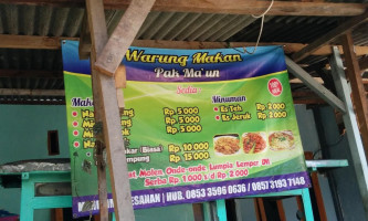 Warung Nasgor Pak Maun menu