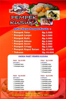 Kedai Kusuka Widasari menu