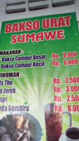 Bakso Urat Sumawe menu