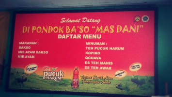 Bakso Mas Dani menu