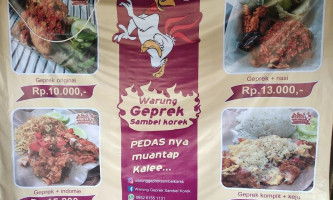 Warung Geprek Sambel Korek Kanal Titi Kuning menu