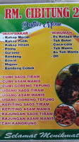 Rm Saung Kuring menu