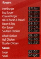 Centreway Takeaways menu