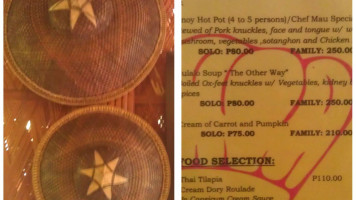 Chef Mau menu