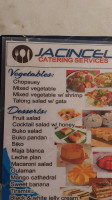 Jacincel Fast Food And Catering Services menu