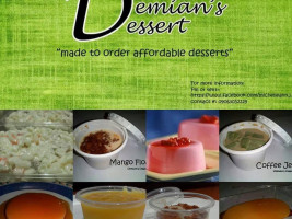 Demian's Desserts menu