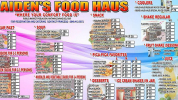 Jaiden's Food Haus menu