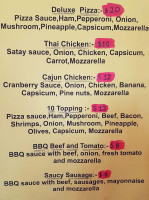 Delish Pizza menu