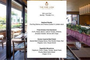 The Fine Lion menu