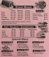 Pedro's Roast menu