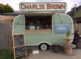 Charlie Brown's Crepes Food Trailer outside