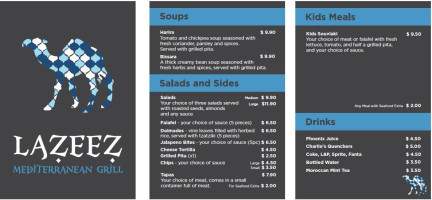 Lazeez Mediterranean Grill Rolleston menu