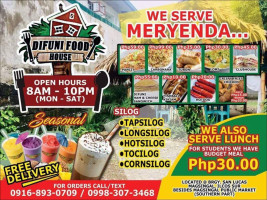 Difuni Food House menu