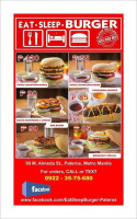 Eat Sleep Burger menu