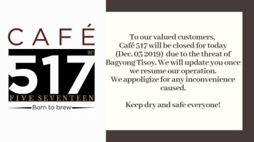 Cafe 517 menu